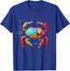 Crab Geometric Animal Art Graphic Motif Crab T-Shirt - T-Shirt | Royal