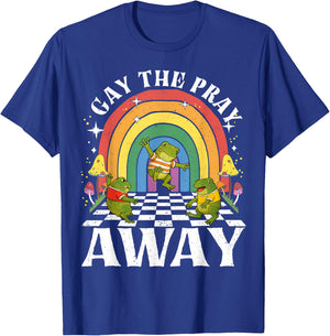 Gay The Pray Away Rainbow Frogs LGBT Pride LGBTQ T-Shirt - T-Shirt | Royal