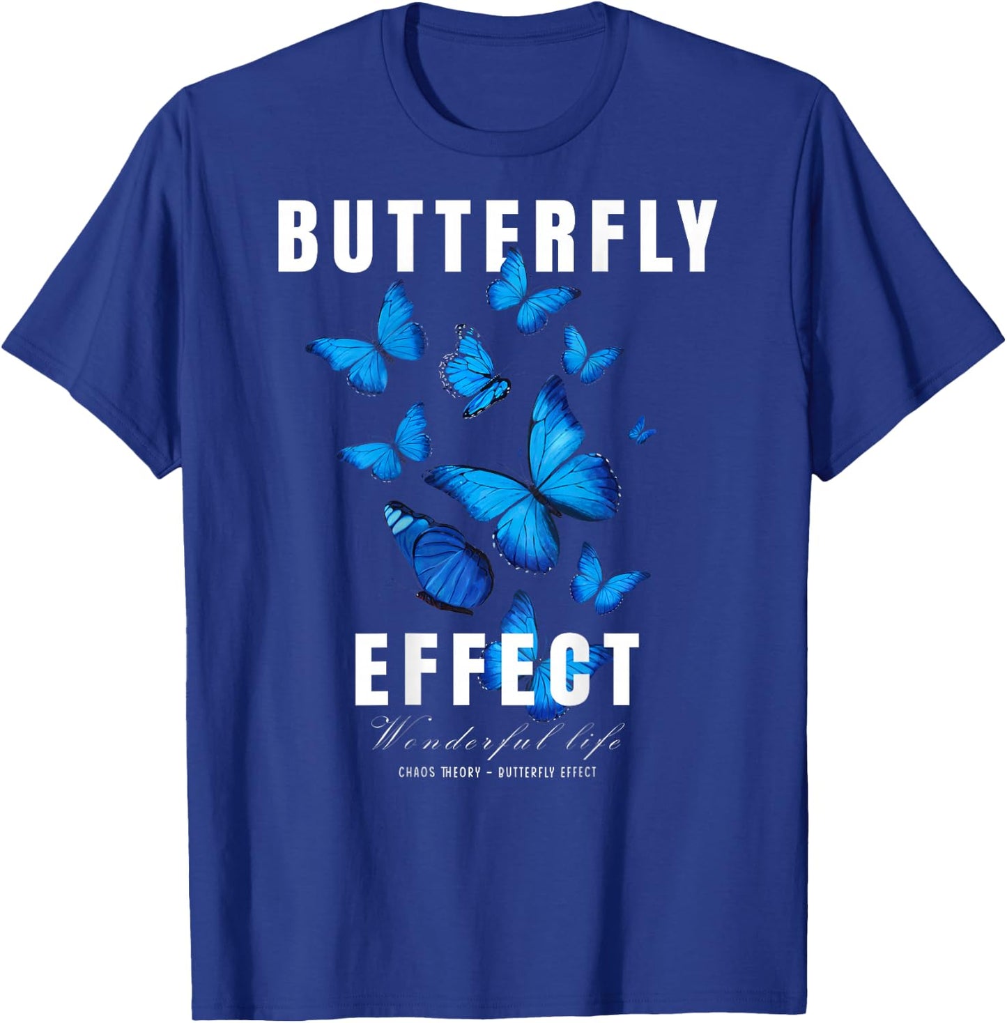 Butterfly Effect BACKPRINT Techno Festival Tekk T-Shirt - T-Shirt | Royal