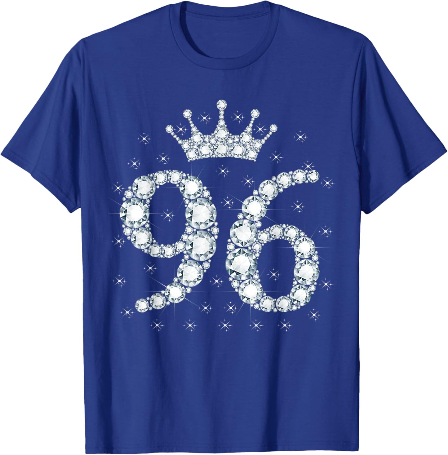 96 Crown 96 Years Old Happy 96th Birthday Girl Women T-Shirt - T-Shirt | Royal