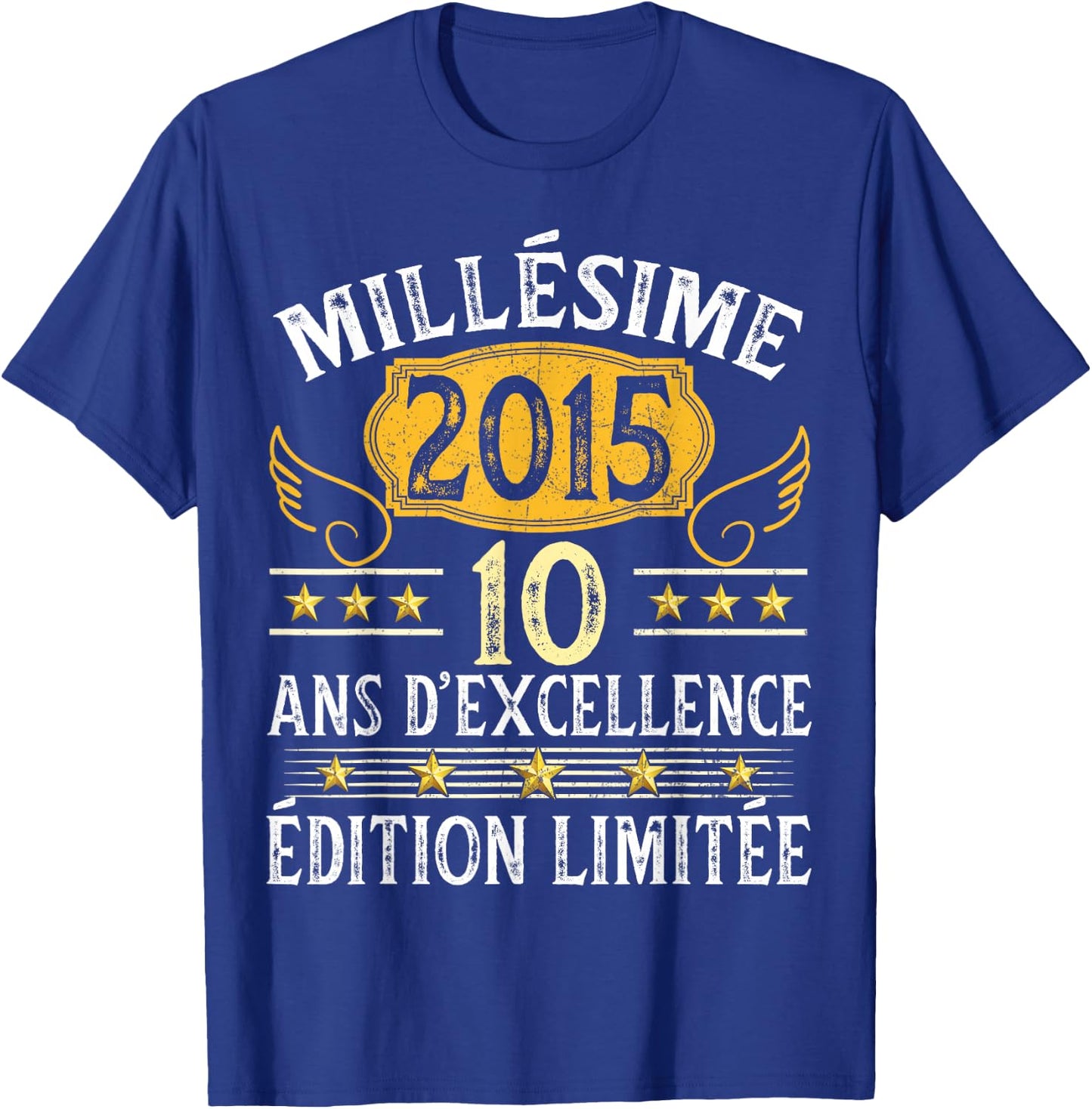 Vintage 2015 10 Years Birthday Boy Girl Vintage 2015 , Black, S T-Shirt - T-Shirt | Royal