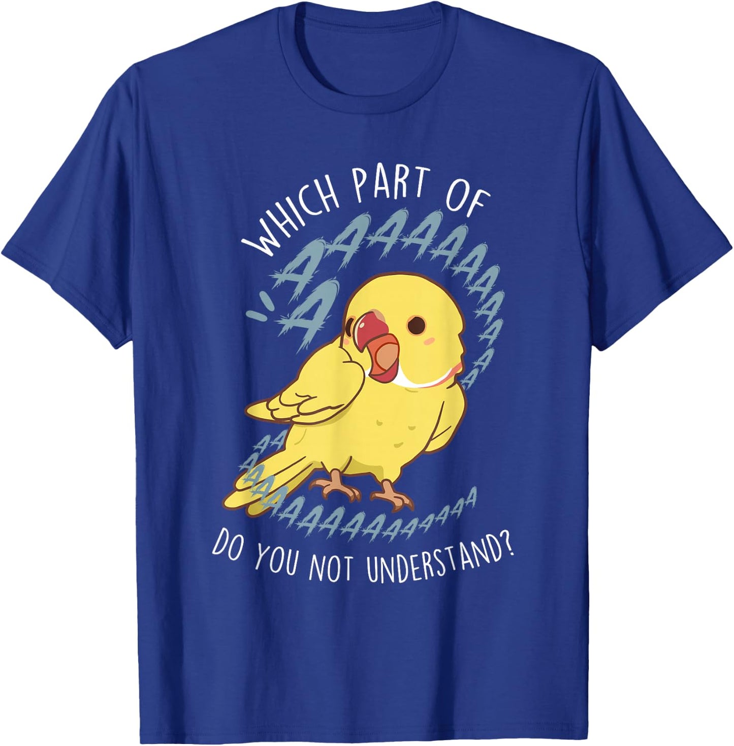 Lutino Indian Ringneck Parrot Aaa Funny Cute Yellow Bird Mom T-Shirt - T-Shirt | Royal
