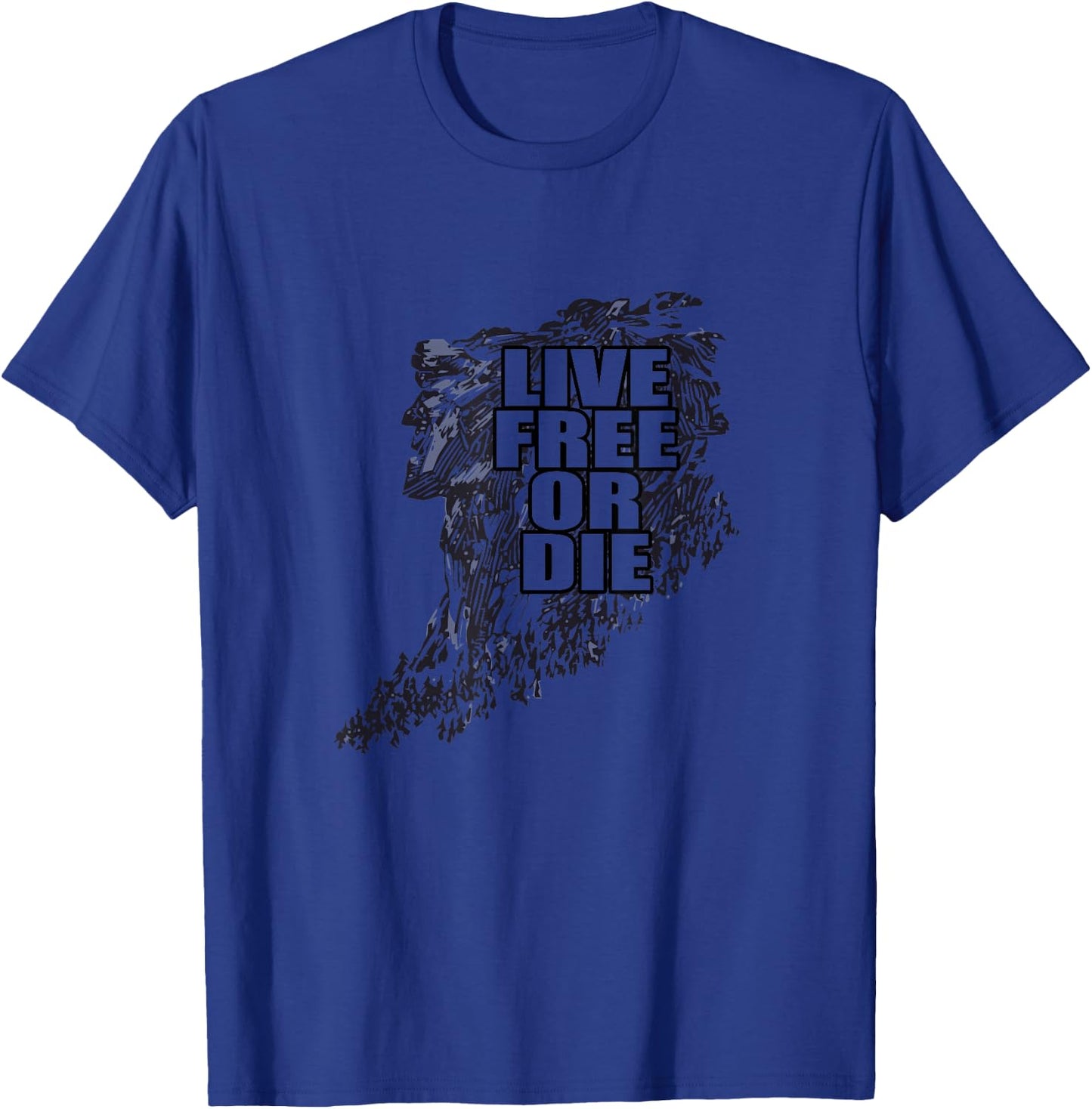 Live Free Or Die Old Man of The Mountain T-Shirt - T-Shirt | Royal