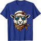 Lamb Sheep Wearing Leopard Scarf Animal Sunglasses T-Shirt - T-Shirt | Royal