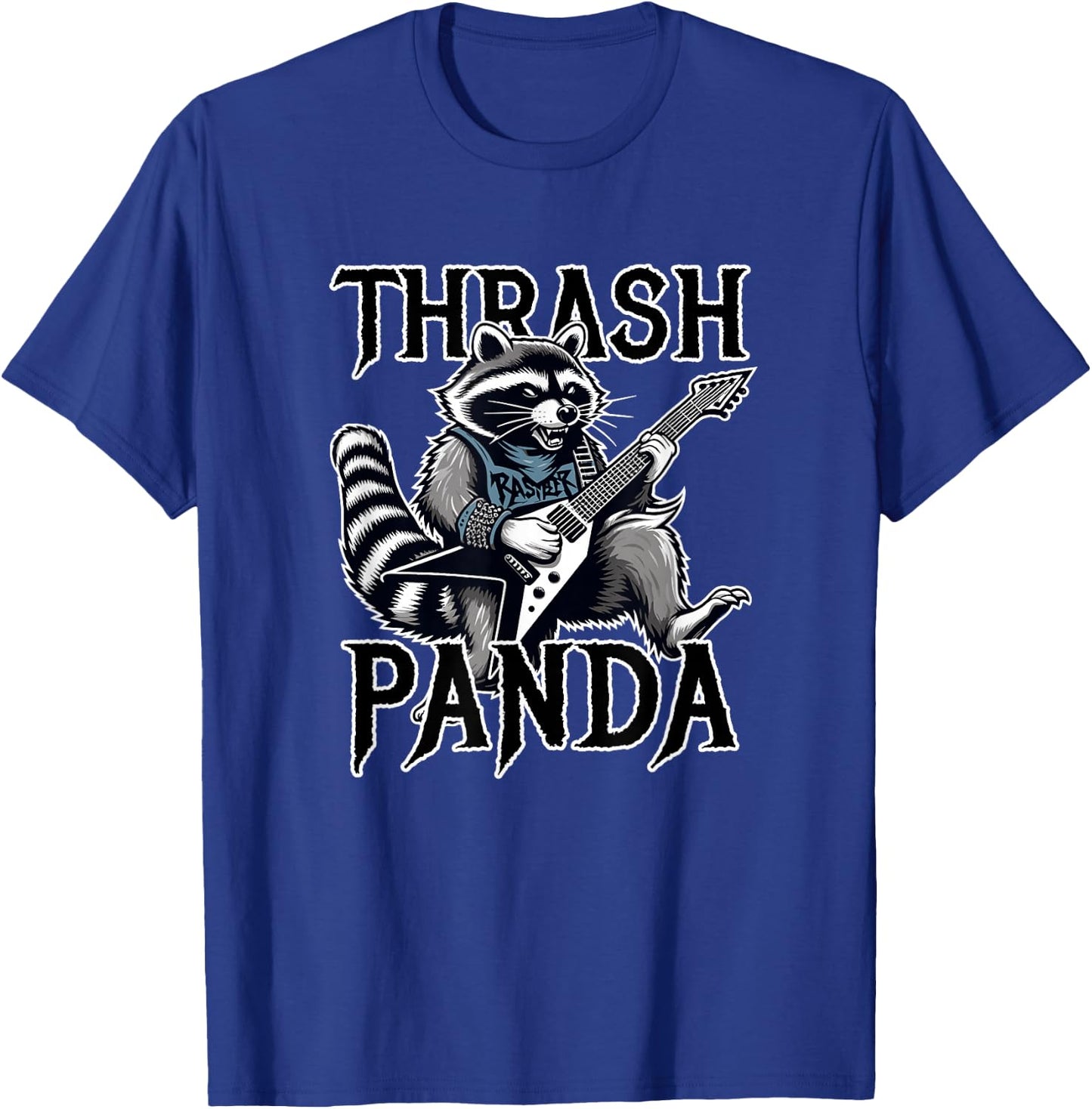 Heavy Metal Rock Raccoon Funny Trash Panda T-Shirt - T-Shirt | Royal
