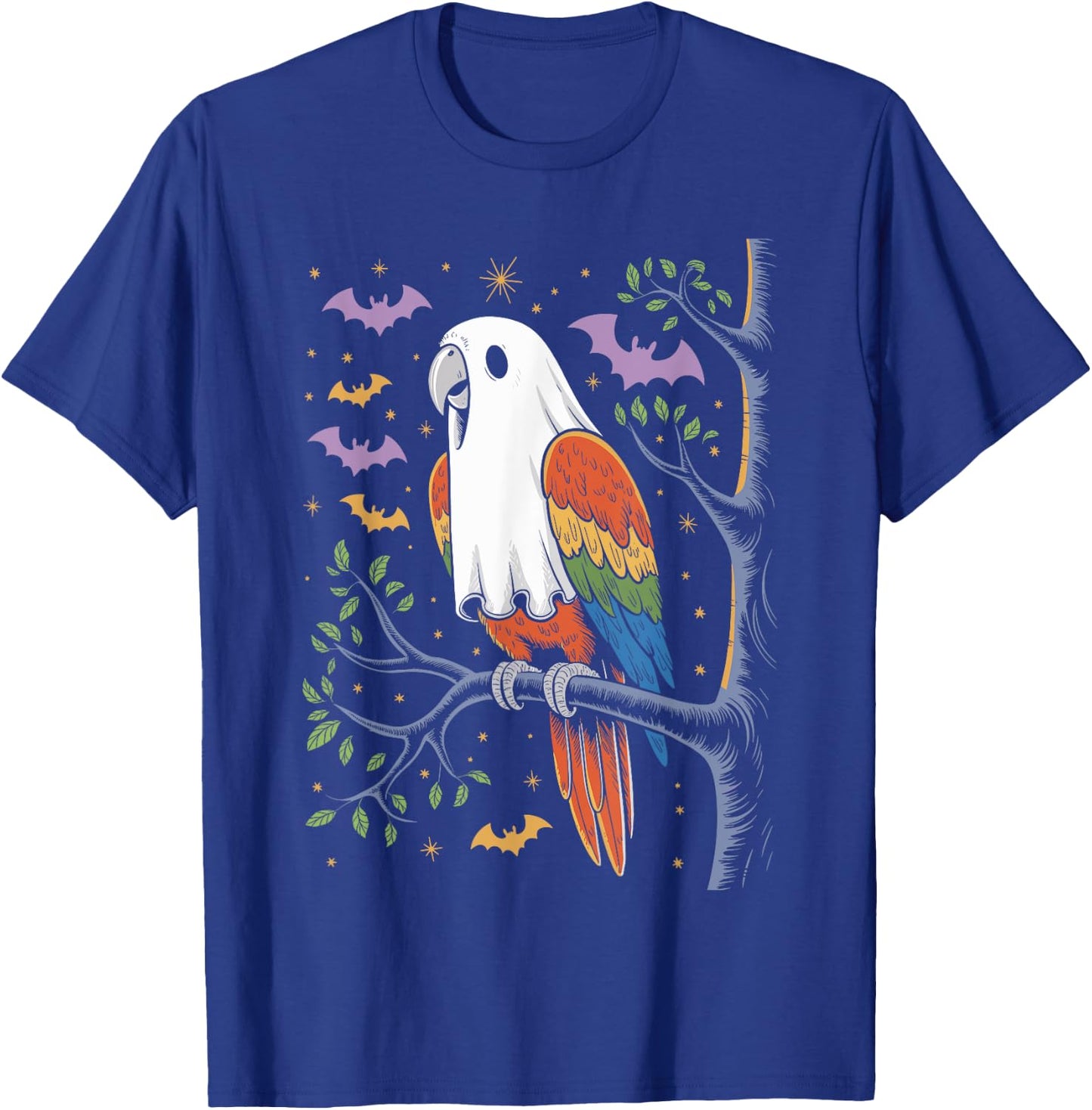 Funny Ghost Parrot Lovers Spooky Halloween Costume T-Shirt - T-Shirt | Royal