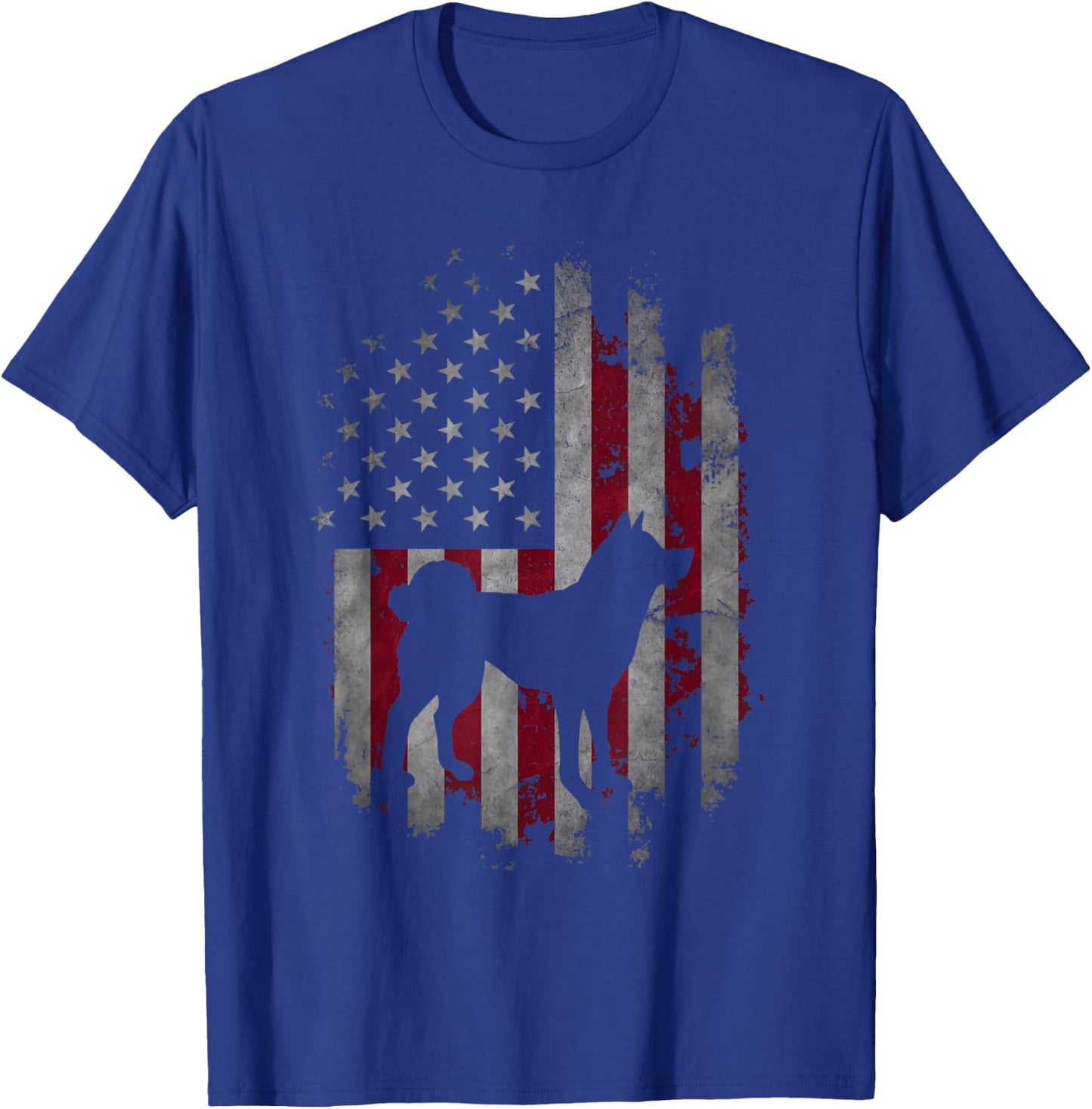 Patriotic Akita - USA American Flag Dog Trainer Canine Lover T-Shirt - T-Shirt | Royal