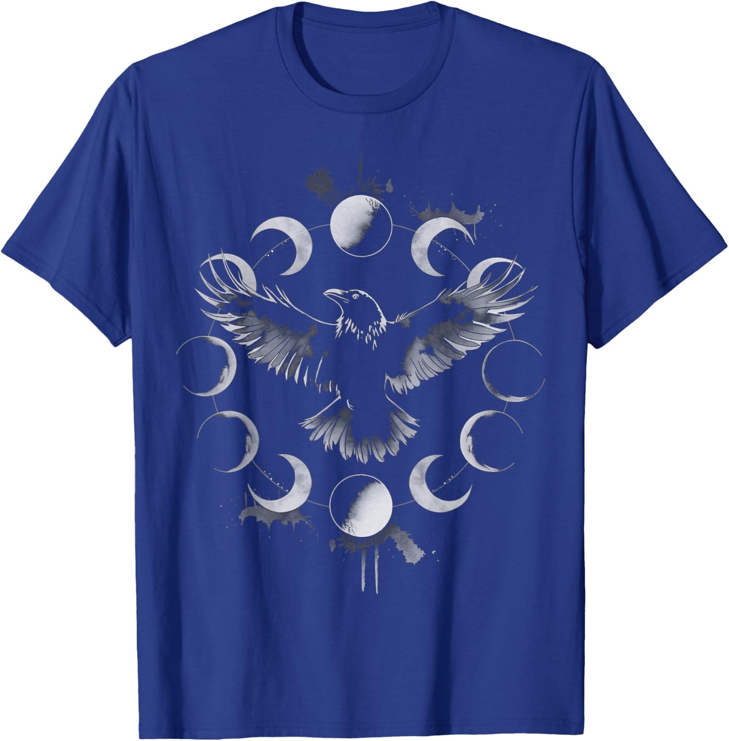 Black Crow Raven Moon Phases Gothic Art Occult T-Shirt - T-Shirt | Royal
