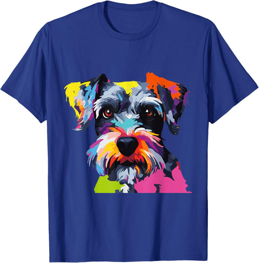 Miniature Schnauzer Pop Art Dog Mini Schnauzer Women Girls Kids T-Shirt - T-Shirt | Royal