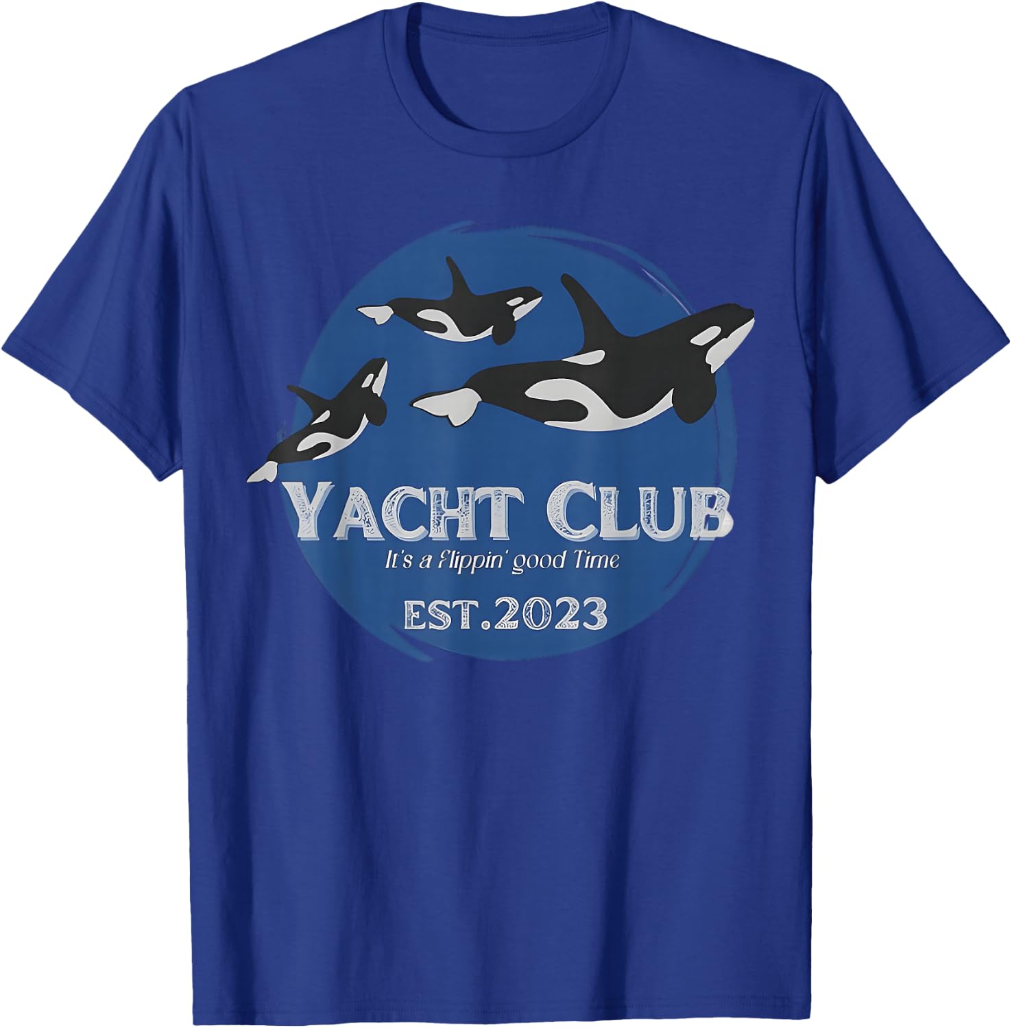 Yacht Club Orca Funny Yacht Tipping Killer Whale T-Shirt - T-Shirt | Royal