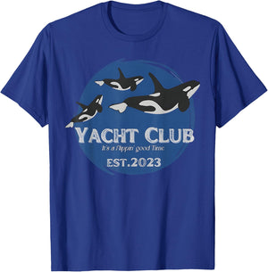 Yacht Club Orca Funny Yacht Tipping Killer Whale T-Shirt - T-Shirt | Royal