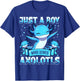 Just A Boy Who Loves Axolotls Kids Boys Cute Axolotl T-Shirt - T-Shirt | Royal