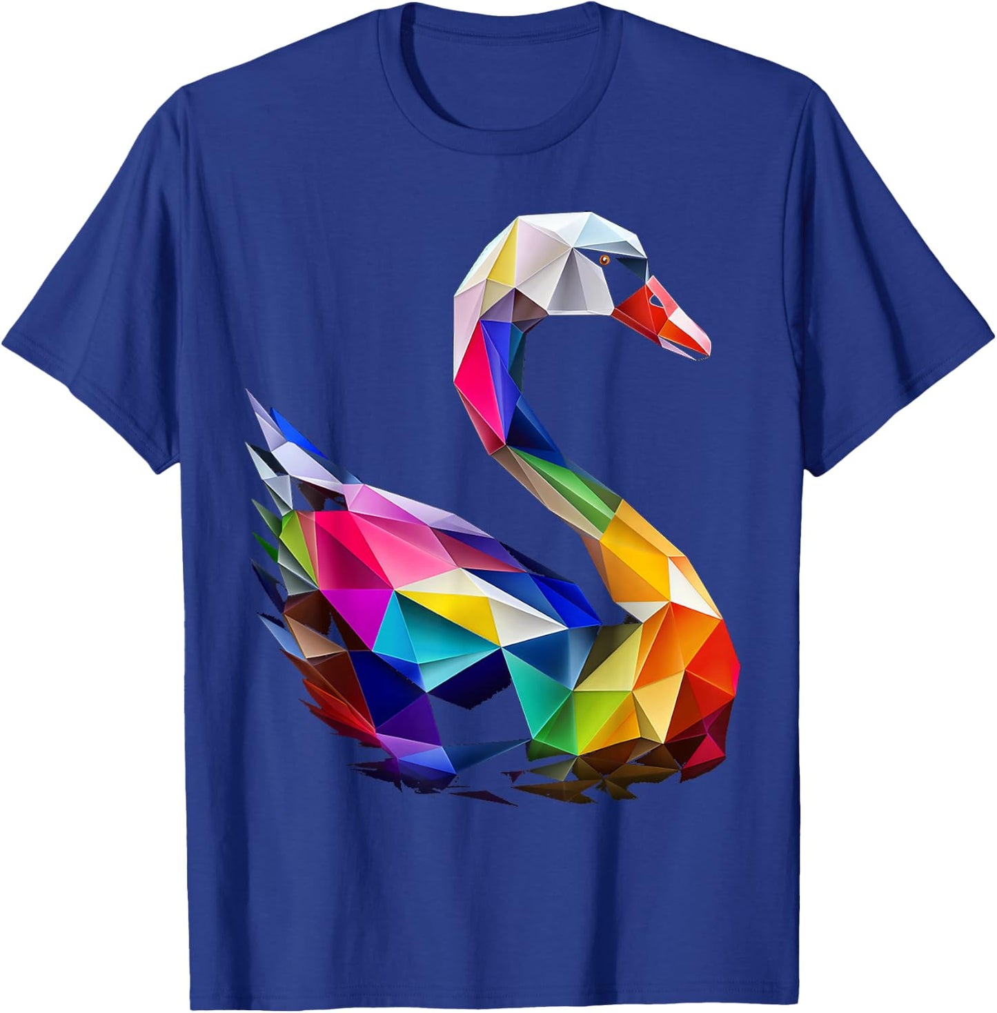 Schwan Bunte Vogelkunst Tier Polygon Grafik Schwan T-Shirt - T-Shirt | Royal