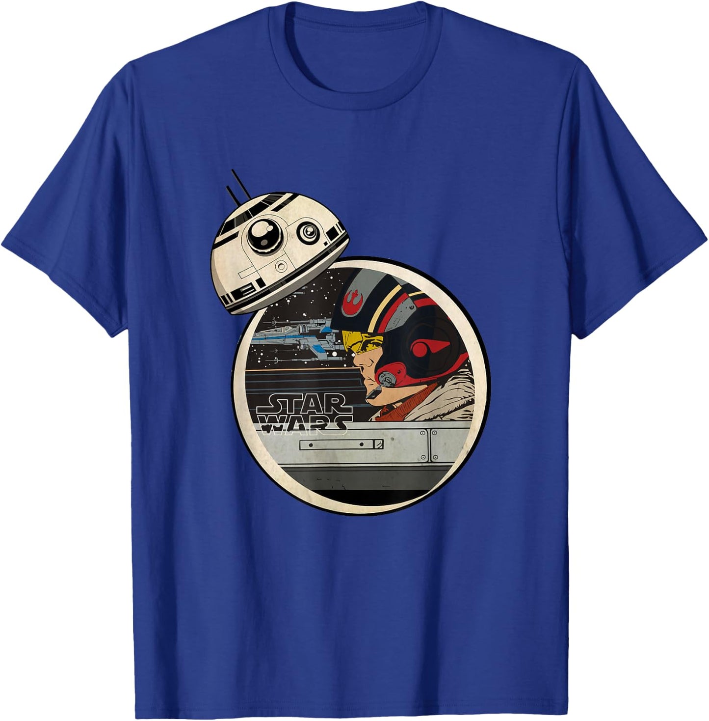 Star Wars: The Force Awakens Rebels BB-8 Poe Dameron Poster T-Shirt - T-Shirt | Royal