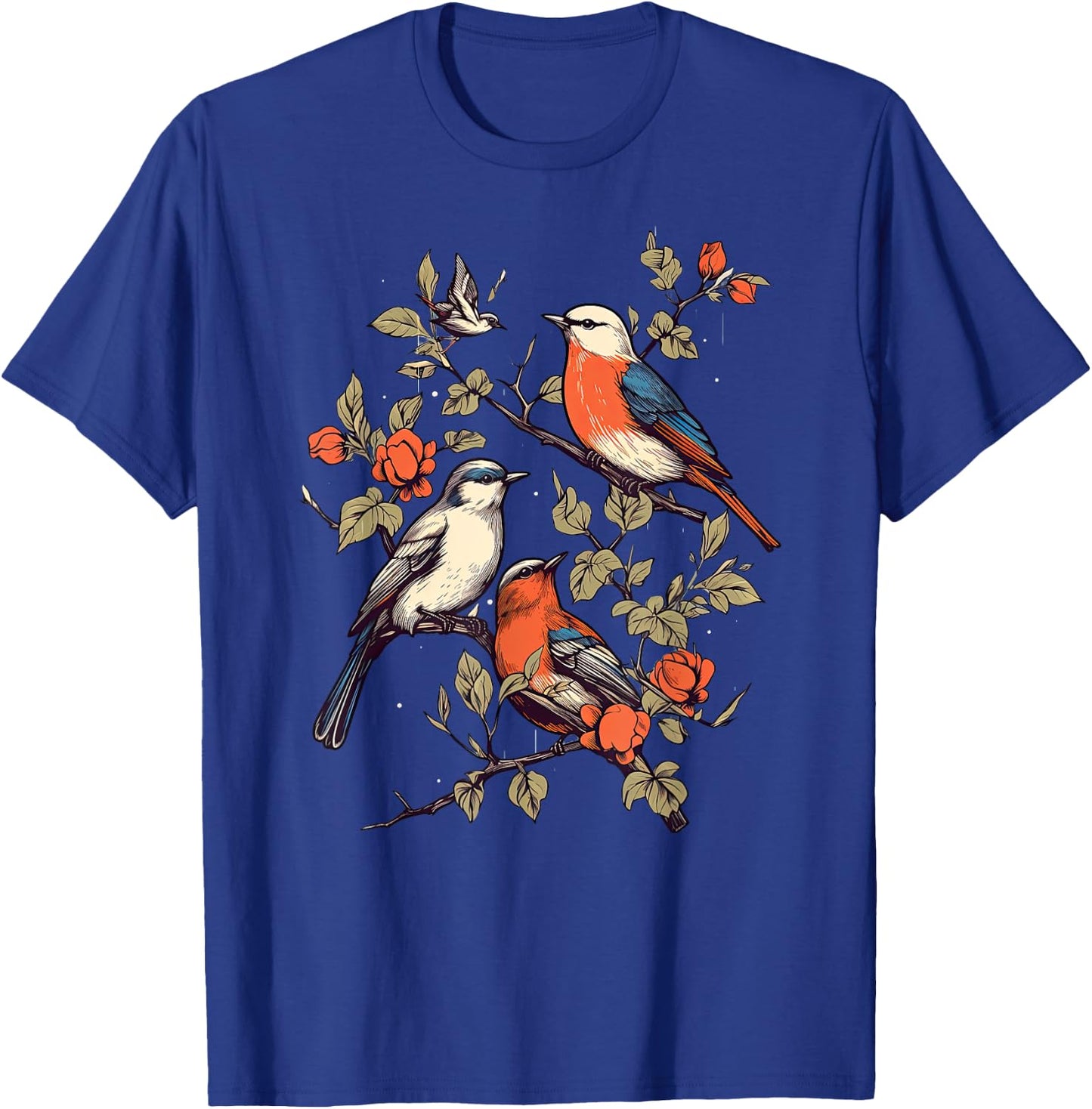 Birds On A tree Branch Birding Bird Watching Bird T-Shirt - T-Shirt | Royal
