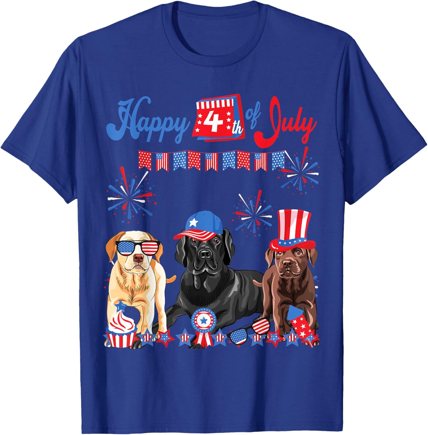 Labrador Independence Day Labrador 4th of July Women Kids Men T-Shirt - T-Shirt | Royal