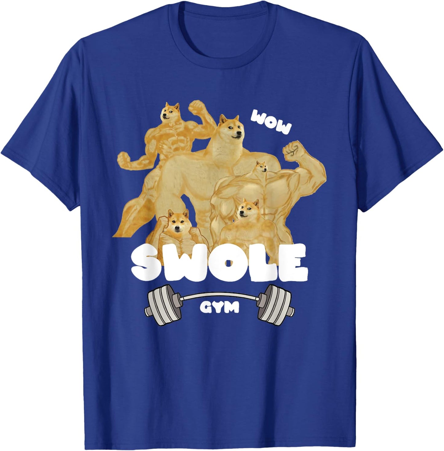 Swole Gym Swole Doge Meme Buff Doge Meme T-Shirt - T-Shirt | Royal