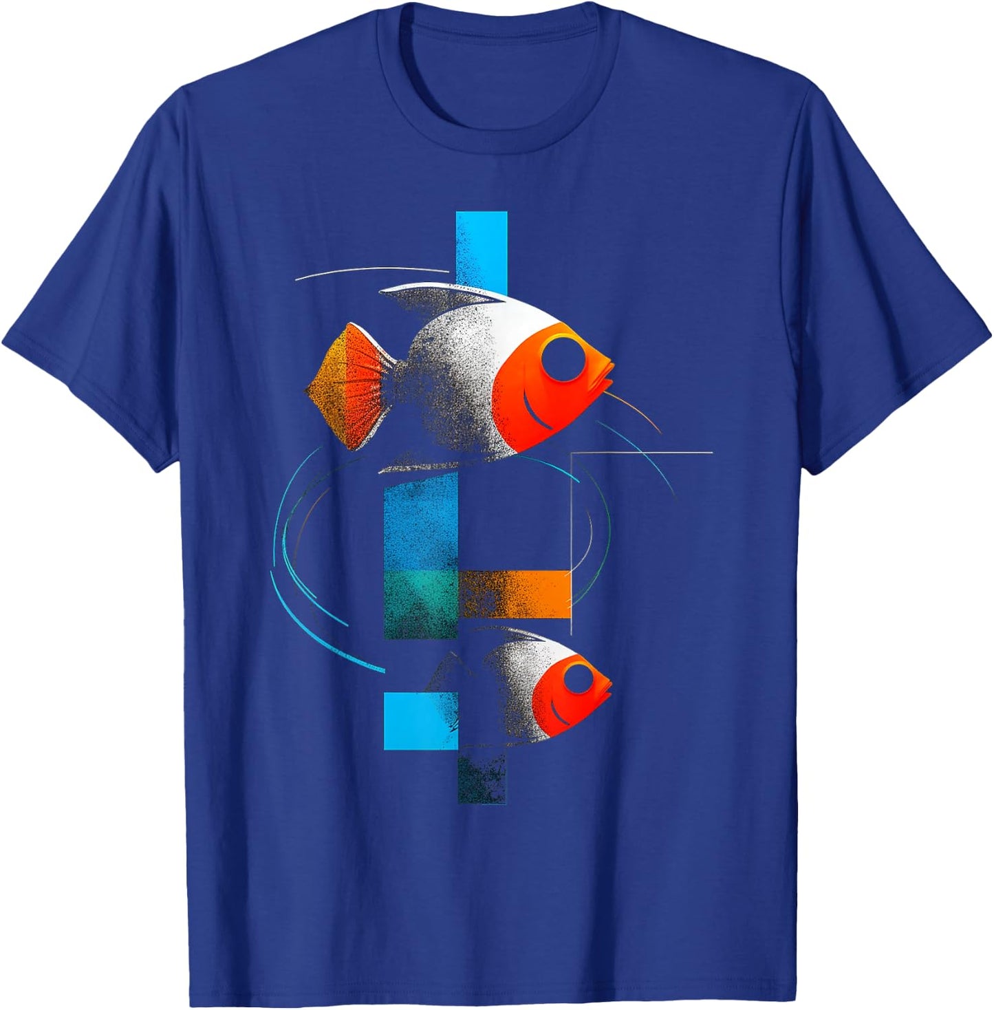 @n!mal - Fische, geometrisch, abstrakt, bunt, Tierkunst, Grafik Schwarz Kinder & Erwachsene Kurzarm Klassisch Graphic T-Shirt - T-Shirt | Royal
