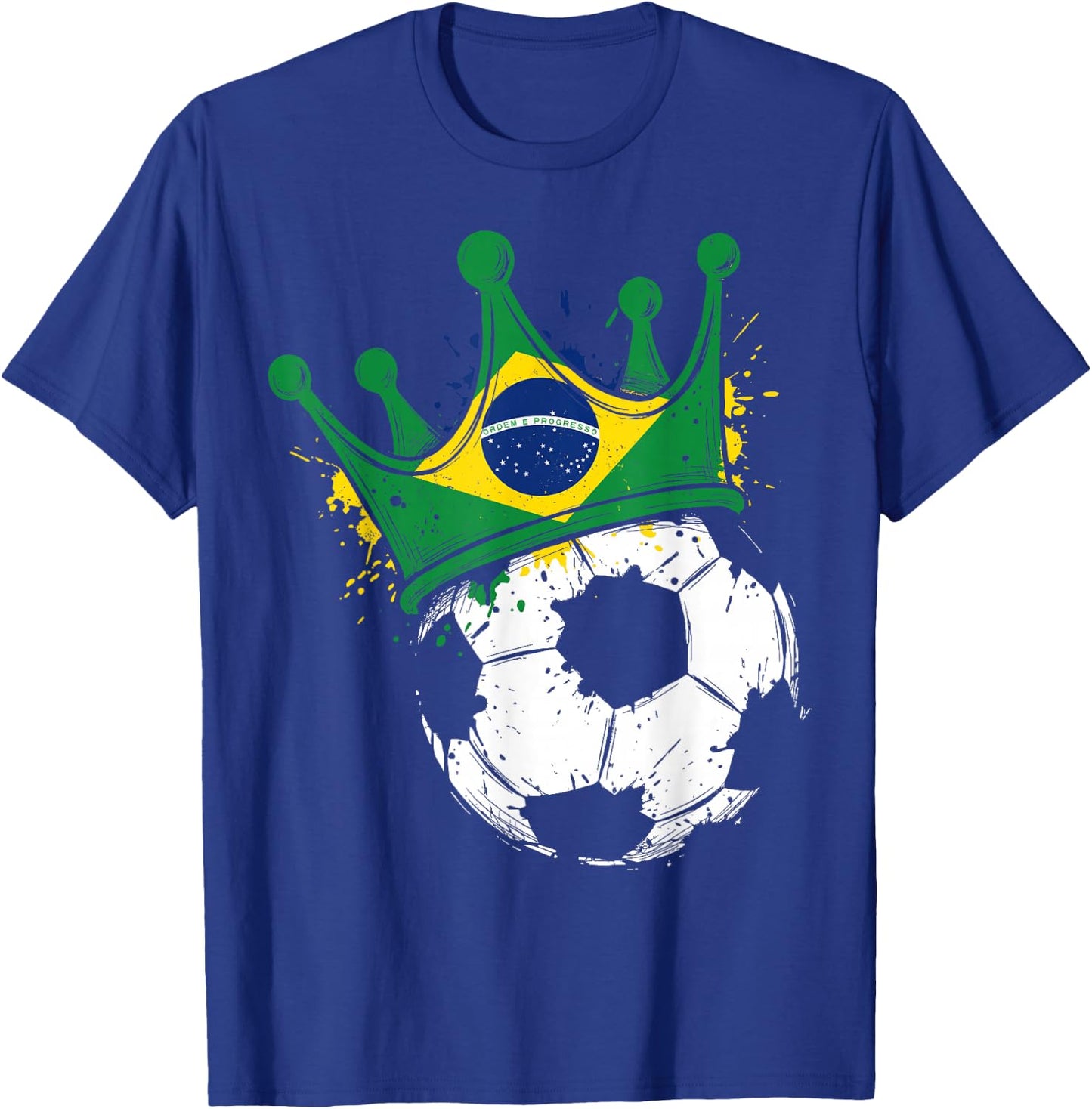 Brazilian Flag Novelty Brazil T-Shirt - T-Shirt | Royal