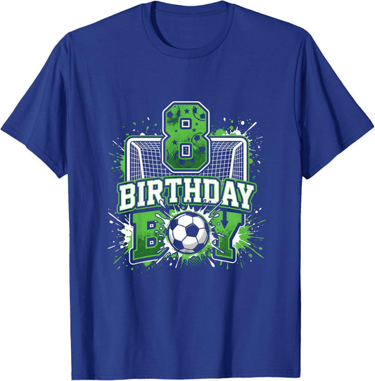 Filet de Football pour 8e Anniversaire garçon 8 Ans T-Shirt - T-Shirt | Royal