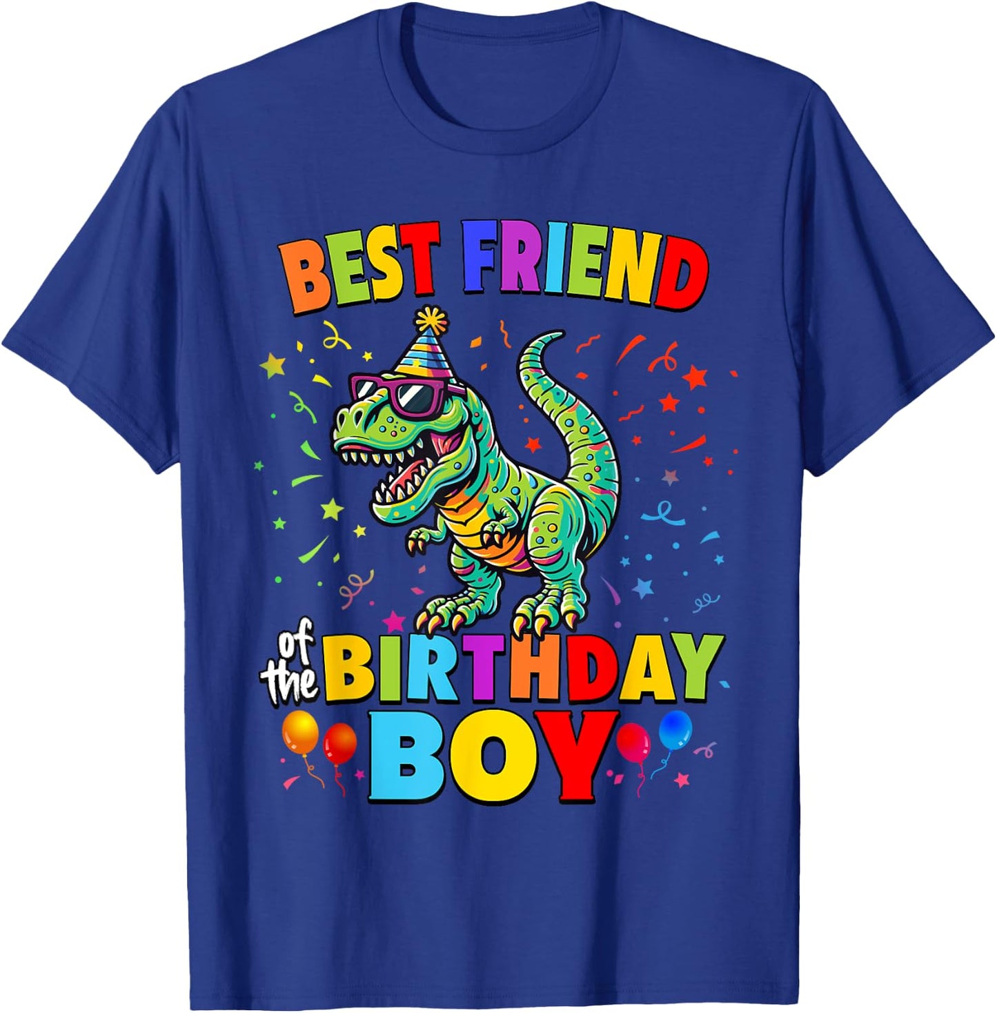 Best Friend of the Birthday Boy TRex Dinosaur Party T-Shirt - T-Shirt | Royal
