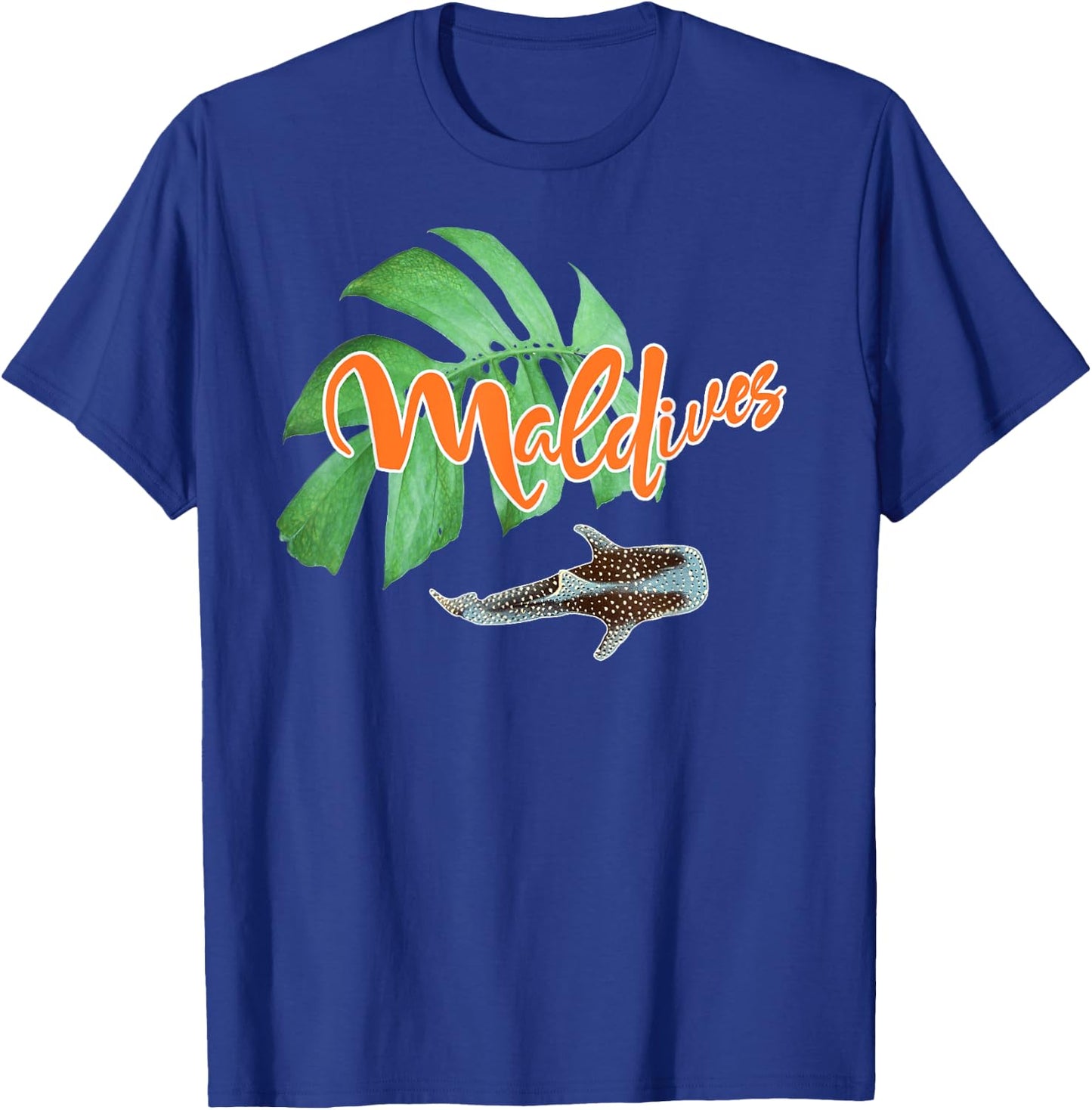 Maldives Whale Shark Monstera Vacation Travel Souvenir Gift T-Shirt - T-Shirt | Royal