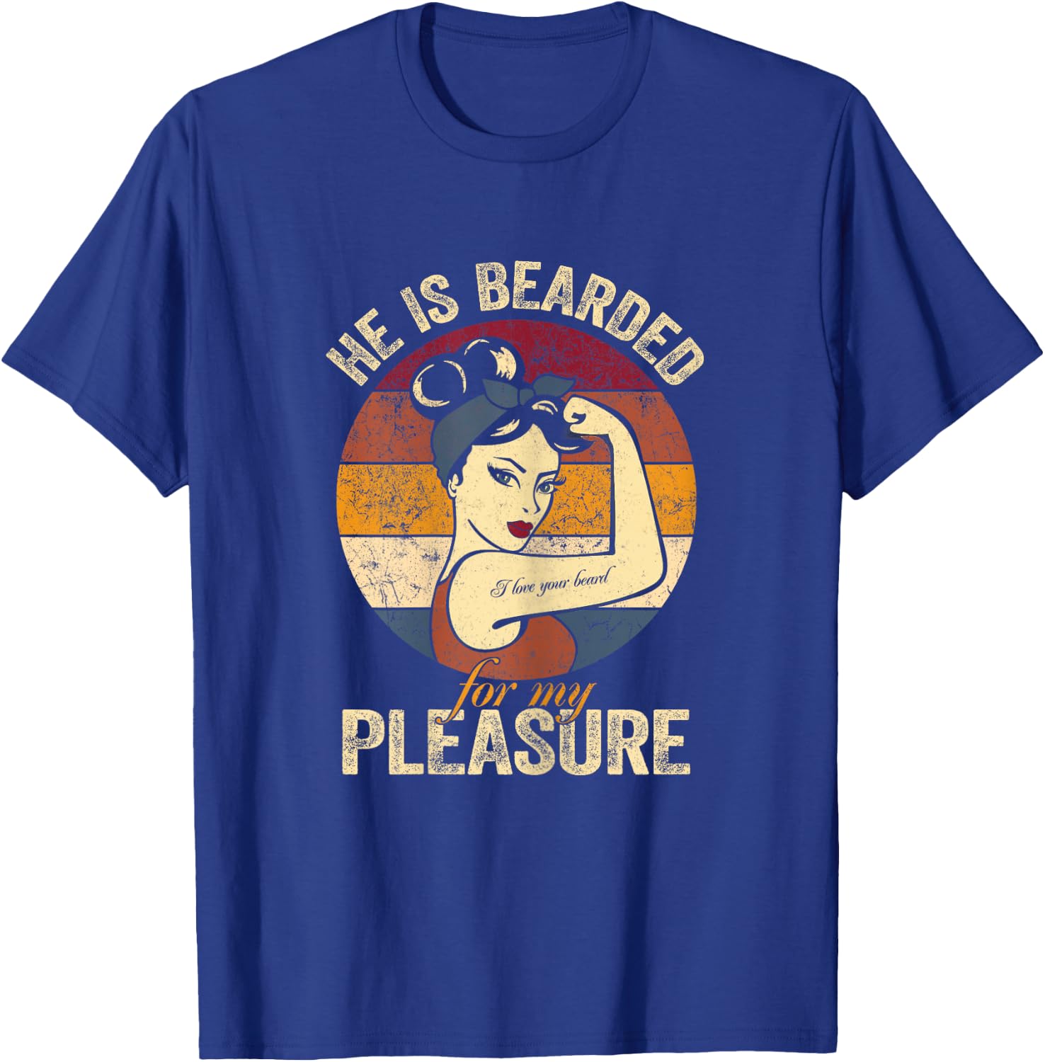 He Is Bearded For My Pleasure Funny Beard Beard Lovers T-Shirt - T-Shirt | Royal