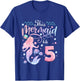Kids 5th Birthday Girls This Mermaid Is 5 Years Old Kids T-Shirt - T-Shirt | Royal