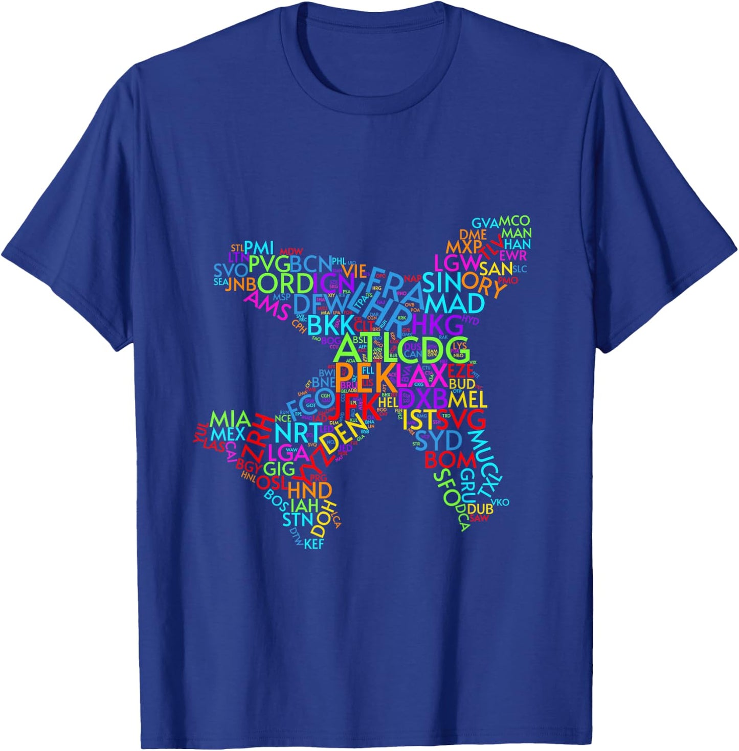 World Traveler Airport Codes of the World T-Shirt - T-Shirt | Royal