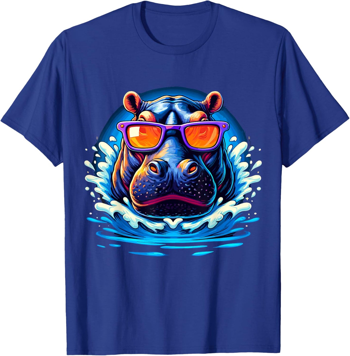 Hippo with Sunglasses Hippopotamus T-Shirt - T-Shirt | Royal
