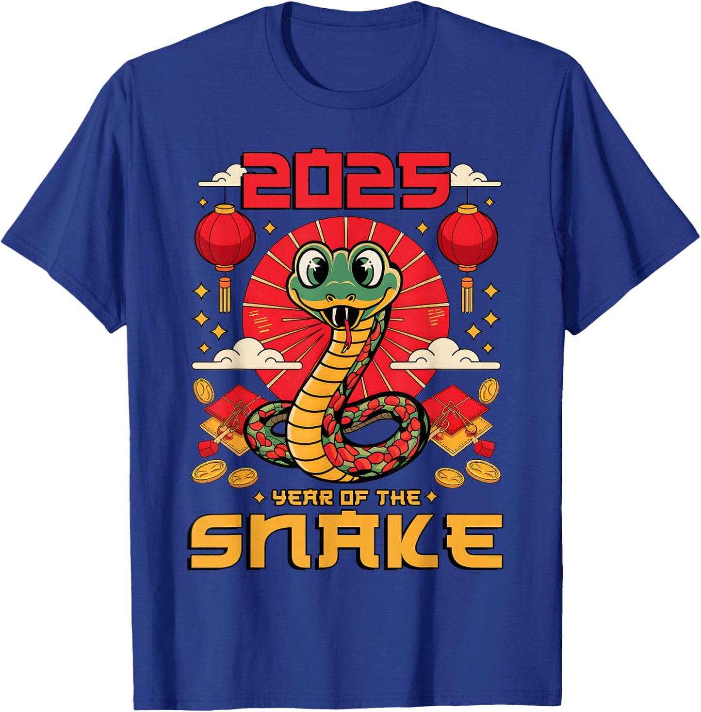 Chinese New Year Snake the Year of the Snake 2025 T-Shirt - T-Shirt | Royal