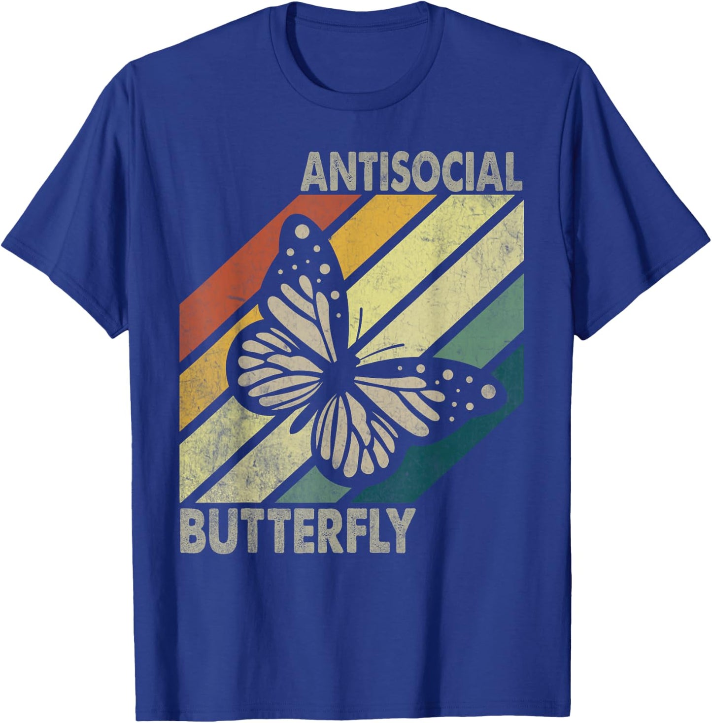 Vintage Antisocial Butterfly Women Gift T-Shirt - T-Shirt | Royal