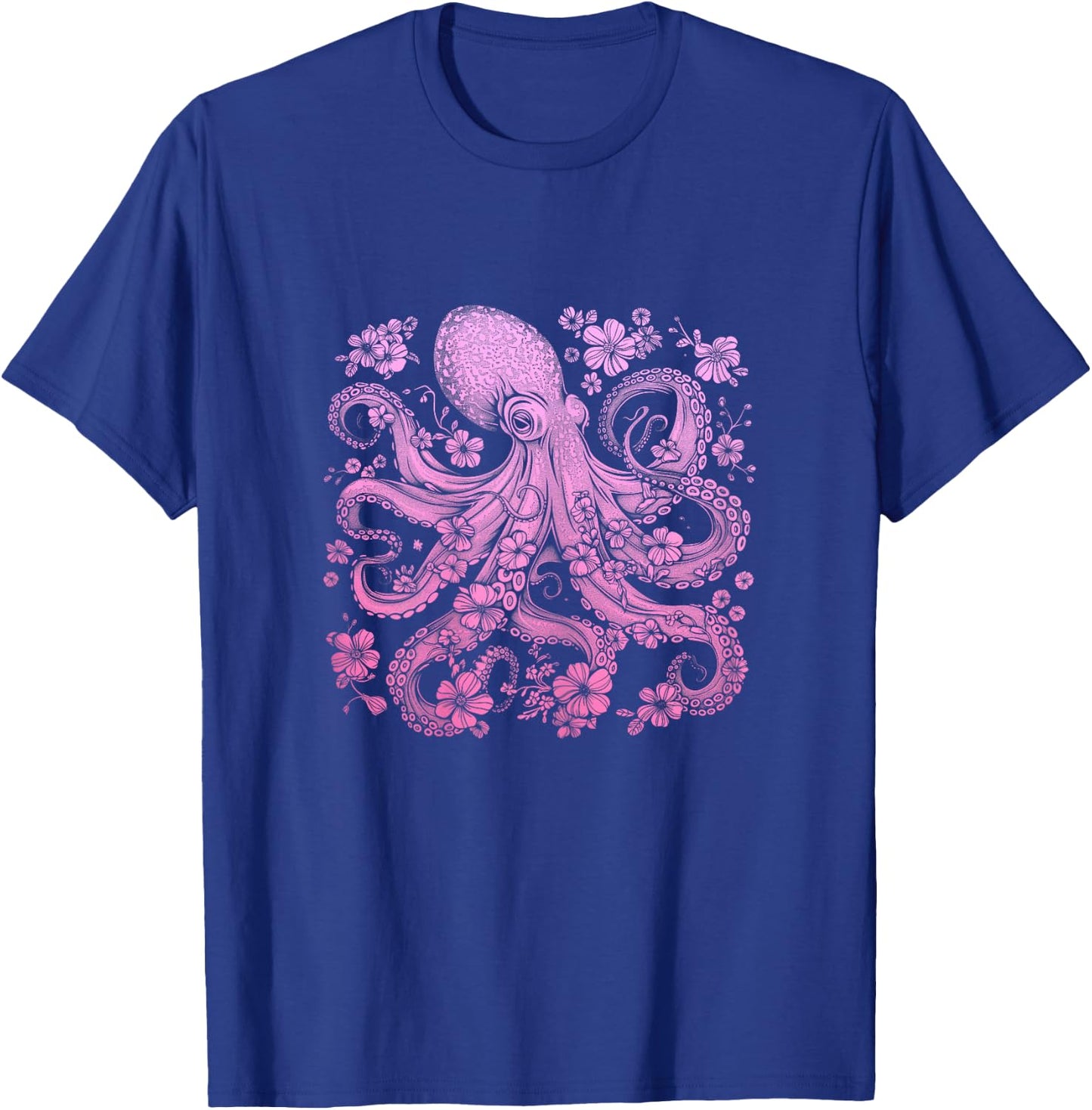Octopus, Flowers, Octopus, Diving, Surfers, Sea Animals T-Shirt - T-Shirt | Royal