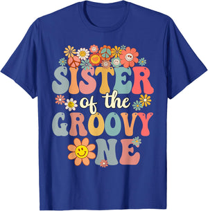 Sister of Groovy One Matching Family 1st Birthday Party T-Shirt - T-Shirt | Royal