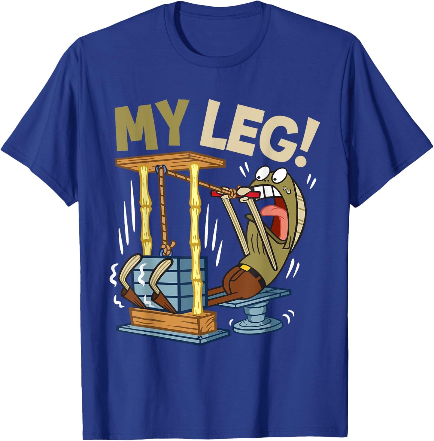 Mademark x SpongeBob SquarePants - My Leg Legs Day Weight Lifting Bodybuilding SpongeBob Gym T-Shirt - T-Shirt | Royal