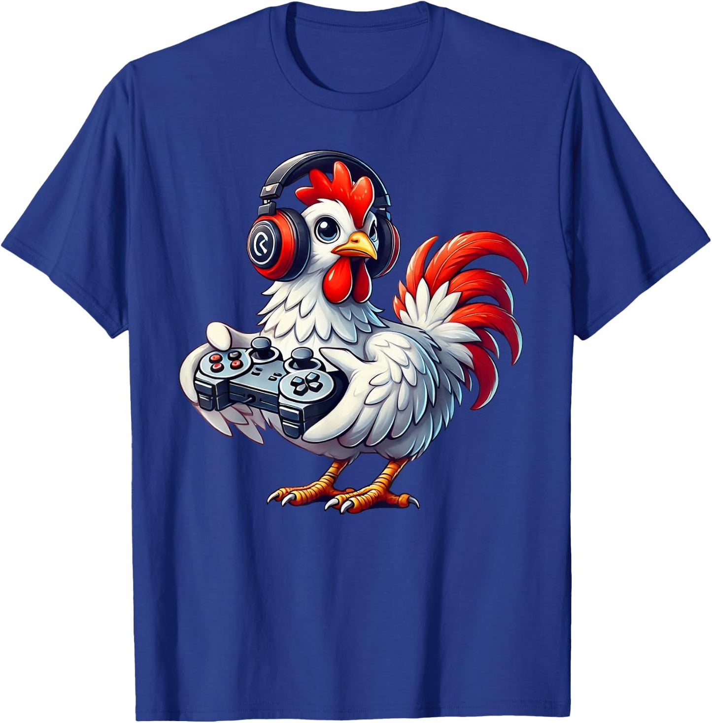 Chicken Funny Video Games Graphic Chicken Gamers T-Shirt - T-Shirt | Royal