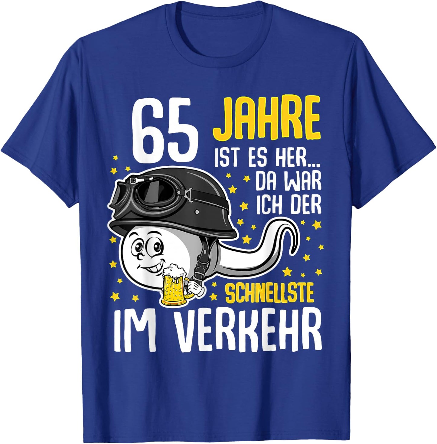 Men's "Vor 65 Jahren der Fastest in Traffic" 65th Birthday Man , black T-Shirt - T-Shirt | Royal