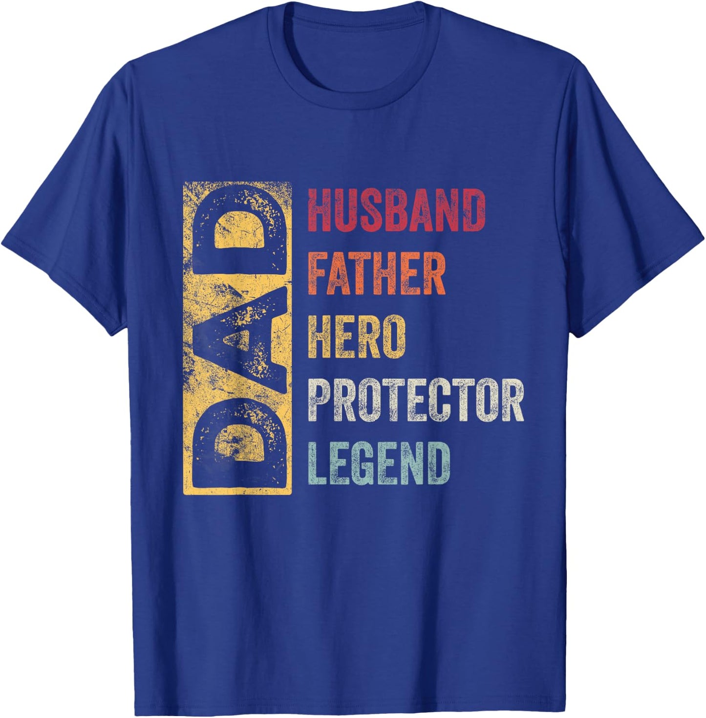 Retro Husband Father Hero Protector Legend Father Day Dad T-Shirt - T-Shirt | Royal