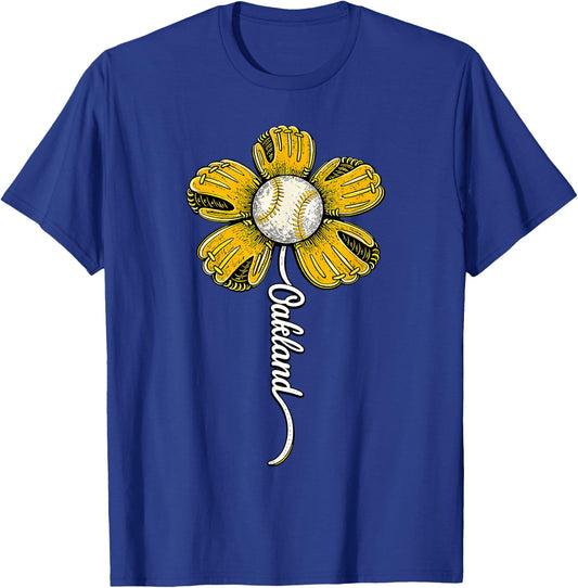 Oakland Flower Women Boys Girls Kids T-Shirt - T-Shirt | Royal