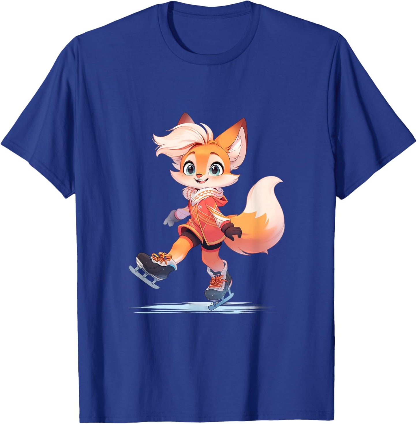 Fox Figure Skating Figure Skating Ice Skates T-Shirt - T-Shirt | Royal