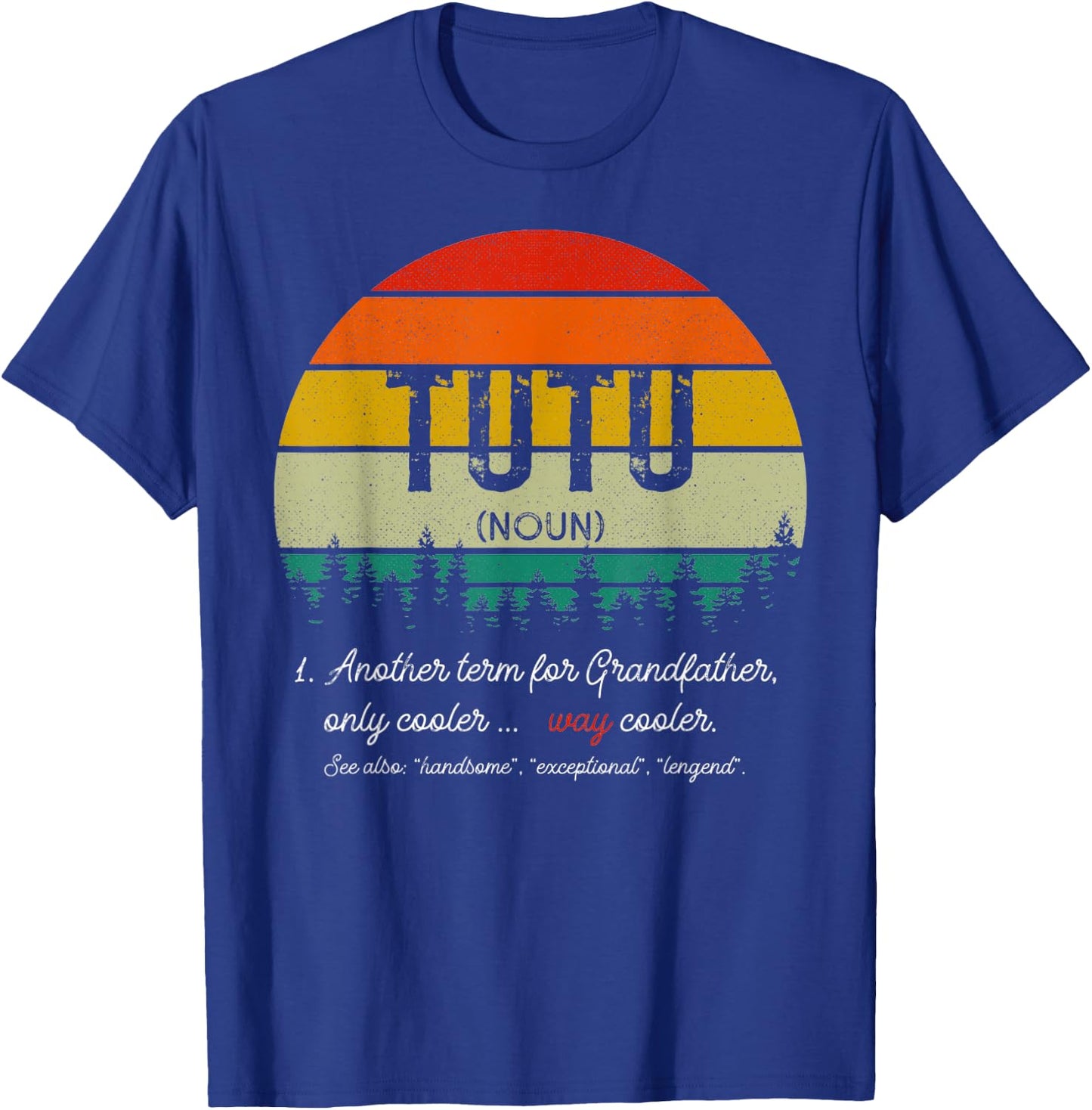 Vintage Tutu Definition Grandpa Fathers Day Retro T-Shirt - T-Shirt | Royal
