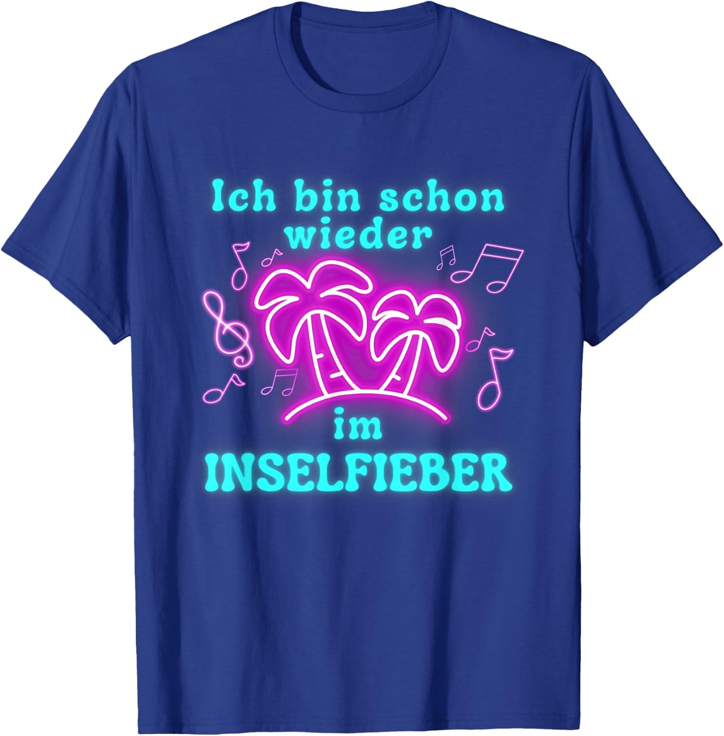 "Bin schon wieder im Inselfieber" Party Outfit Mallorca Summer , black T-Shirt - T-Shirt | Royal