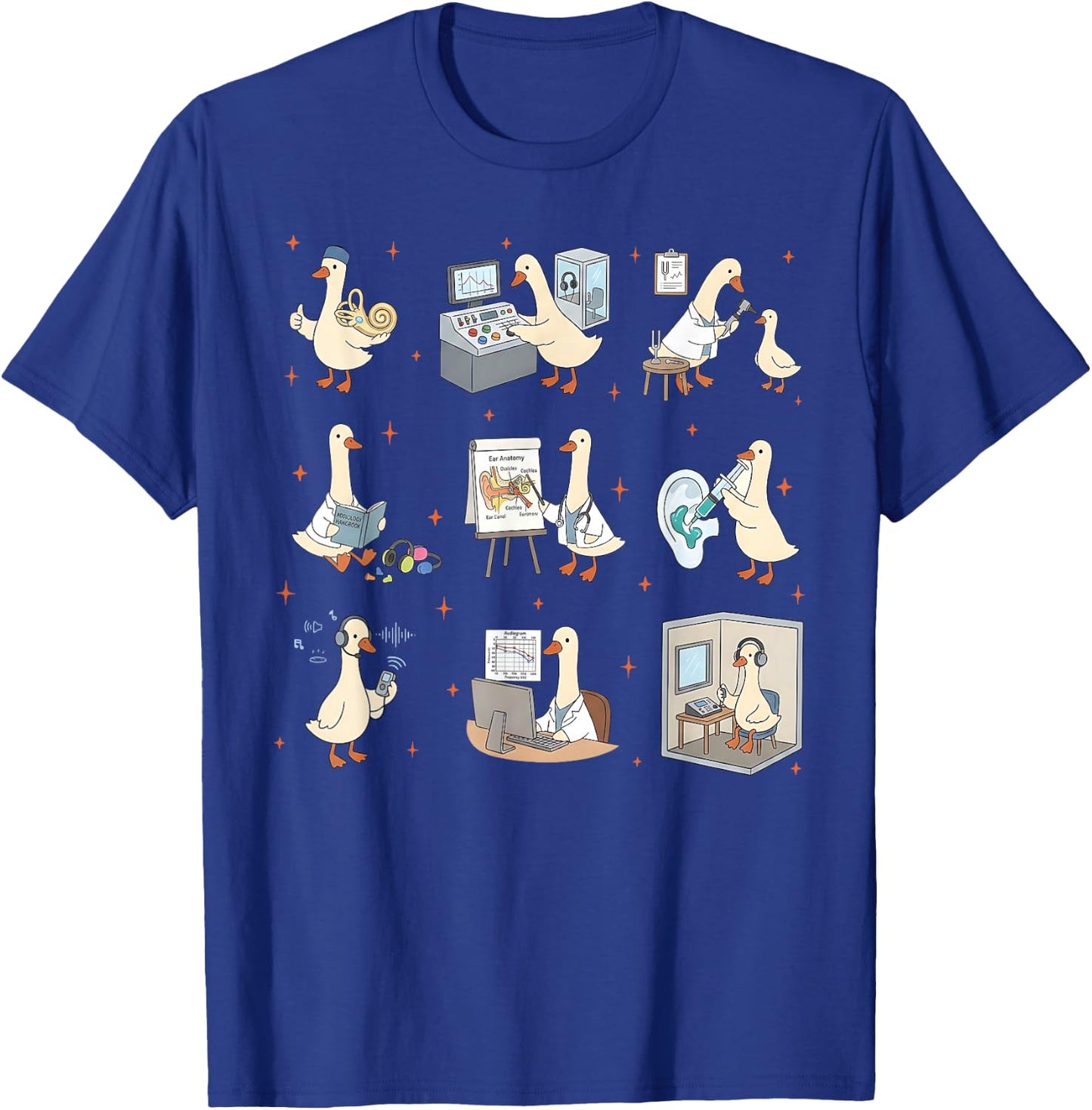 Audiologist Silly Goose ENT Doctor Hearing Aid Ossicle Nurse T-Shirt - T-Shirt | Royal