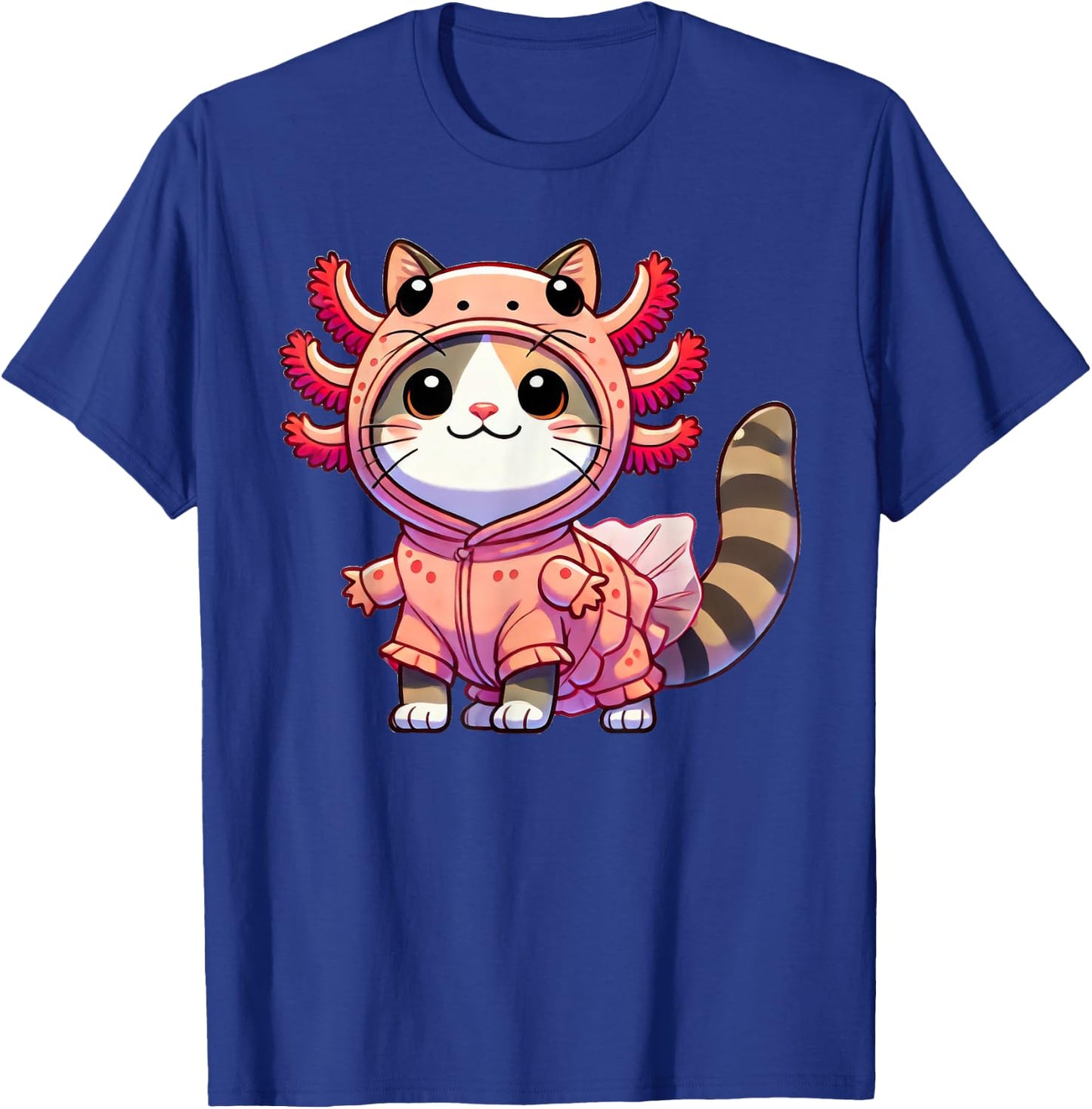 Kawaii Cat Kitten Axolotl Costume Women Kids T-Shirt - T-Shirt | Royal