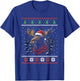 Moose Santa Hat Ugly Christmas Sweater Xmas T-Shirt - T-Shirt | Royal