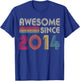 Awesome Since 2014 8th Birthday Retro T-Shirt - T-Shirt | Royal