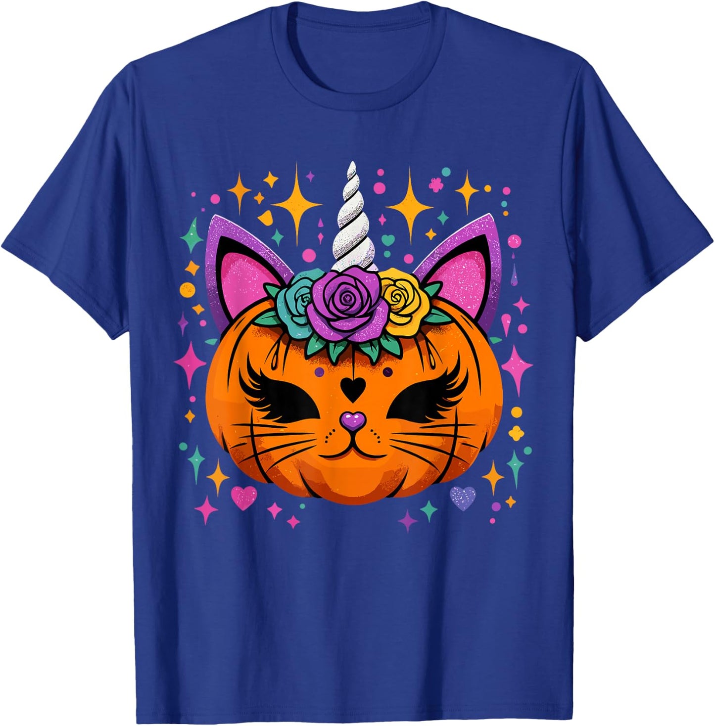 Unicorn Pumpkin Girls Halloween Costume T-Shirt - T-Shirt | Royal