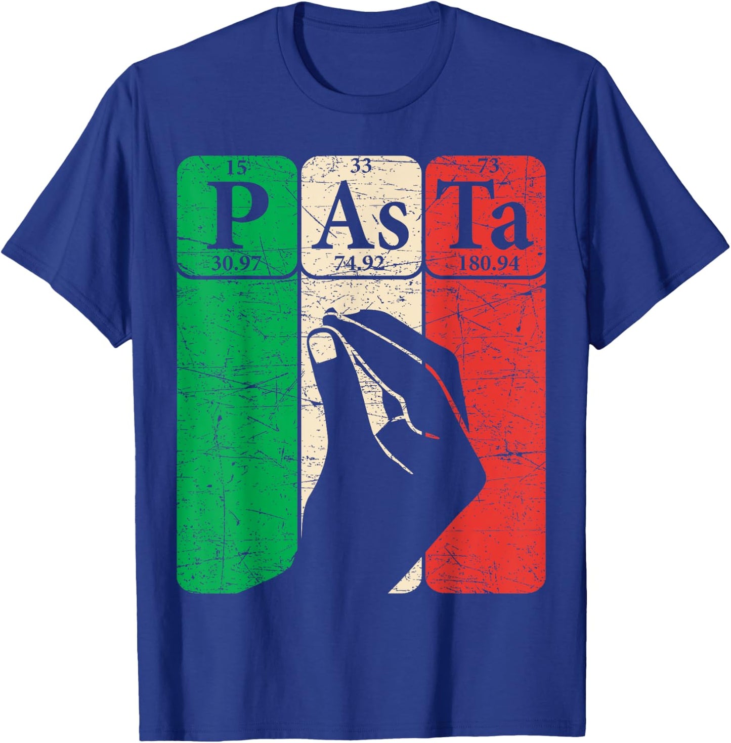 Italian Pasta Periodic Table Elements Italian Hand Gesture T-Shirt - T-Shirt | Royal