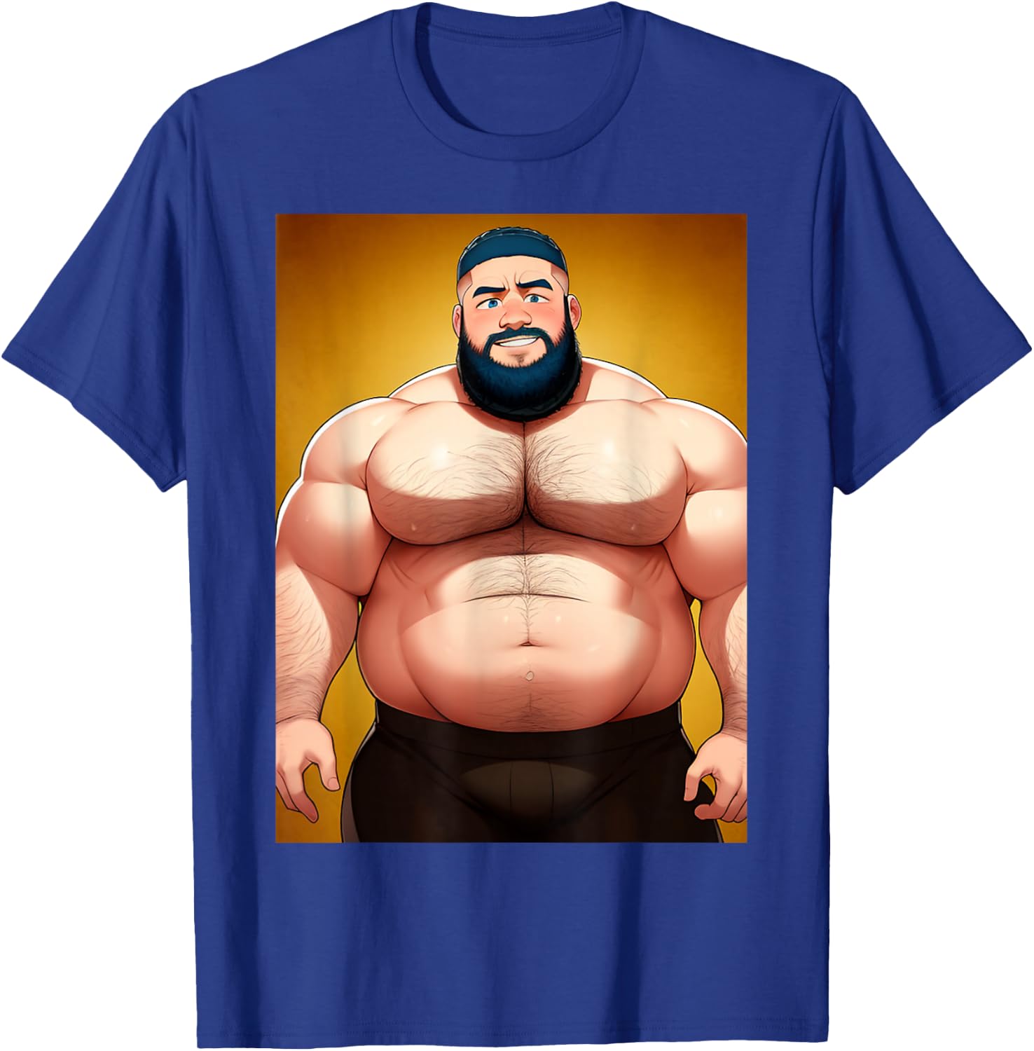 Handsome Shirtless Daddy Bear Anime Manga Bara Style Gay T-Shirt - T-Shirt | Royal