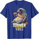 Manatee Eating Hot Dogs - Summer Funny Design T-Shirt - T-Shirt | Royal